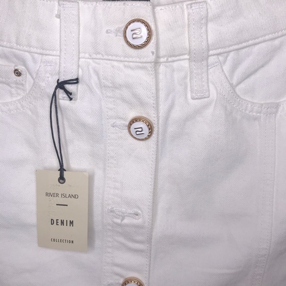RIVER ISLAND Button Front Denim Mini Skirt - Picture 5 of 5